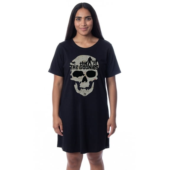 The Goonies Womens' Movie Film Skull Map Nightgown Sleep Pajama Shirt