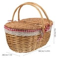 thumbnail image 3 of Wicker Picnic Basket with Handles and Lid Willow Woven Basket with Liner Rustic Storage Basket for Easter Camping Outdoor 39.00X28.00X19.00CM, 3 of 9