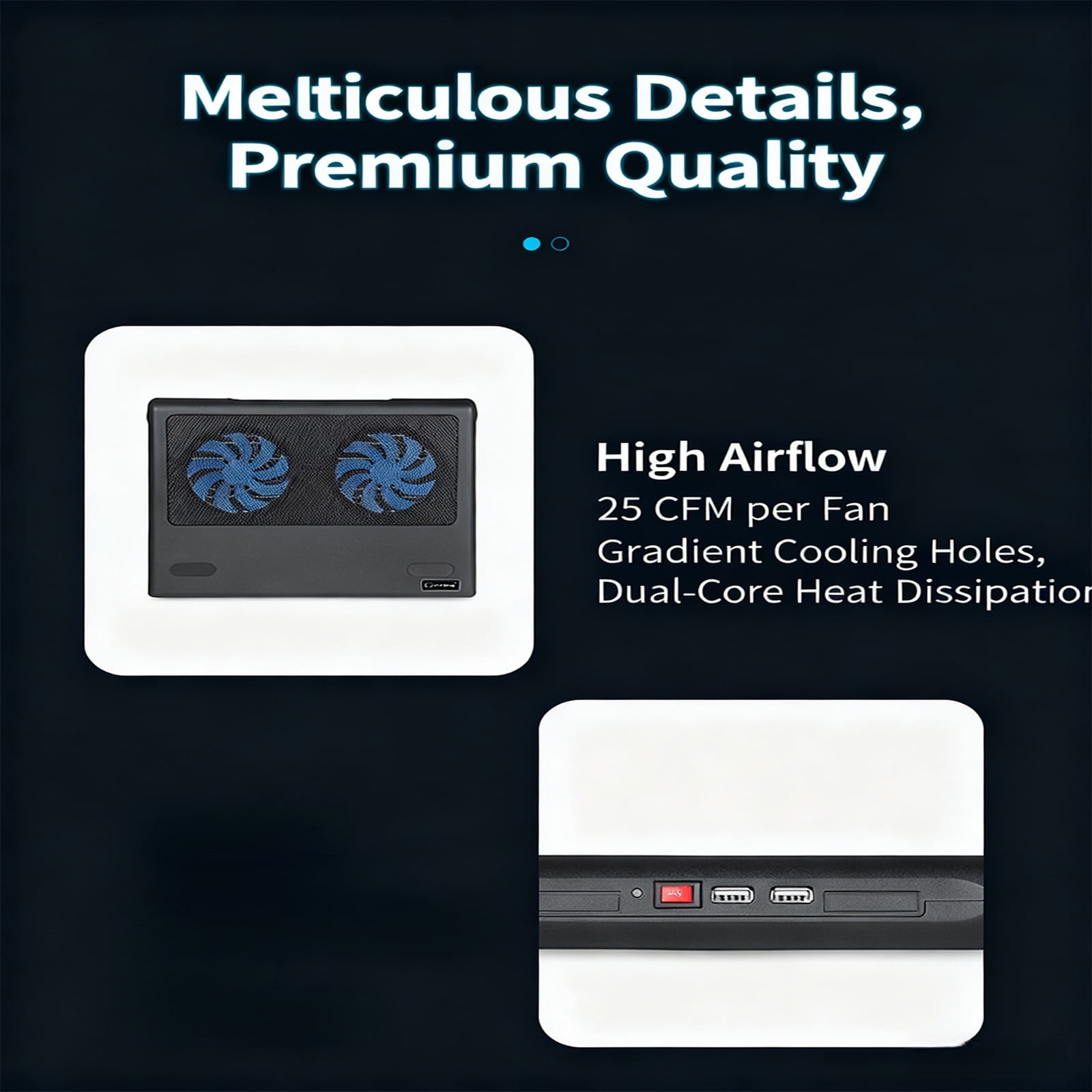 Ergonomic Cooling Stand for 12-16inch Notebooks: Fan, AntiSlip Base, Height Adjustable, USB Ports