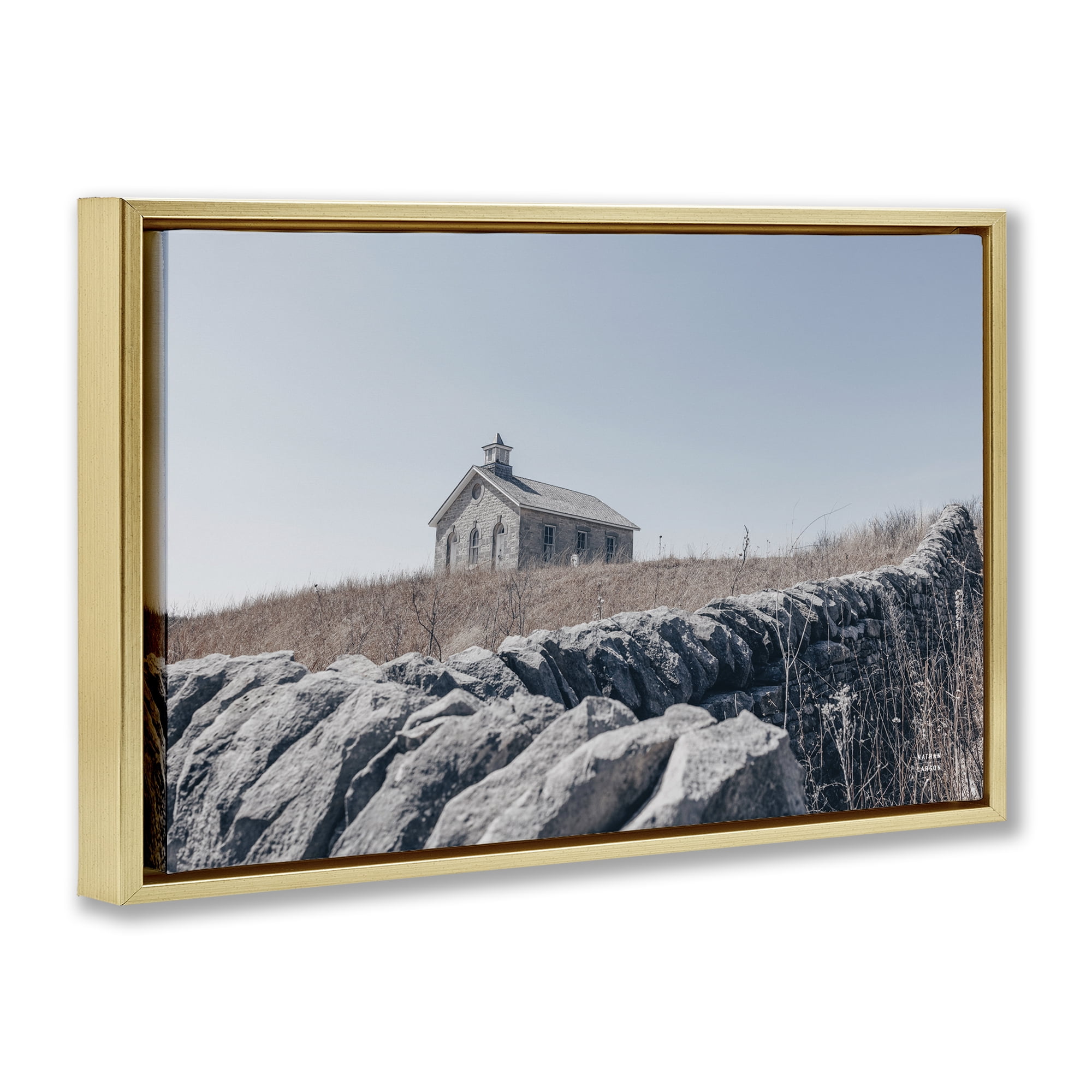 Stupell Industries One Room Schoolhouse Gold Framed Floater Canvas Wall Art, design by Nathan Larson