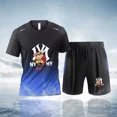 thumbnail image 5 of Conjunto de dos piezas con estampado de osito de peluche con degradado unisex de verano 2024 y patrón de dibujos animados, ropa deportiva informal, 5 of 5