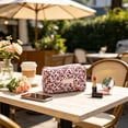 thumbnail image 6 of Printed Fluffy Zippered Makeup Bag, Zipped Makeup Bag, Beautiful and Cute Floral Pattern Pencil Case, Suitable for Home, Travel, and Office, Can Store Lipstick, Cosmetics, and Other Small Items, 6 of 6