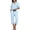 Light Blue, variant on EA'S SECRET 100% Cotton Pajamas for Women Set Short SleeveSleepwear Button Down Loungewear Capri Summer Pajama Pants with Pockets(Light Blue,L)