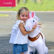 L'ORIGINAL Ponycycle Pony Cycle Balade à cheval au pas sans batterie - Petite Licorne Blanche 2-5 ans