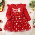 thumbnail image 4 of XEGLSBU Christmas Outfits for Girls 12-14 Toddler Baby Girls Christmas Xmas Cartoon Deer Letter Printed T-shirt Tops +Plaid Suspender Skirts Outfits 1-Red Size 2-3 Years, 4 of 9