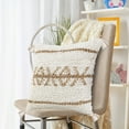 thumbnail image 4 of Desert Fields Boho-Chic Geometric Jute and Cotton Throw Pillow, 4 of 8
