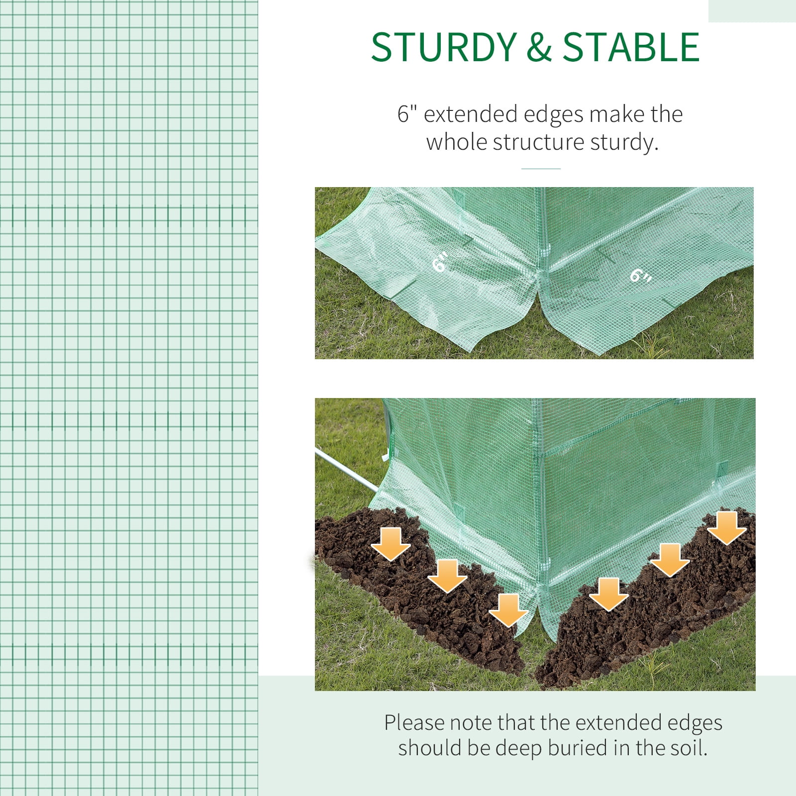 Outsunny 19.7' x 9.8' x 6.6' Greenhouse Cover Replacement, Green