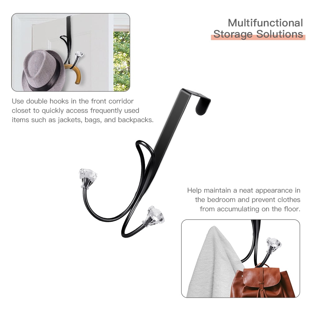 Lowestbest Door Hanging Hooks, Metal Double Hooks, Door Hooks, Cubic Hooks for Hanging Bags, Backpacks, Hats, Towels (Black) Lowestbest Door Hanging Hooks, Metal Double Hooks, Door Hooks, Cubic Hooks for Hanging Bags, Backpacks, Hats, Towels (Black)