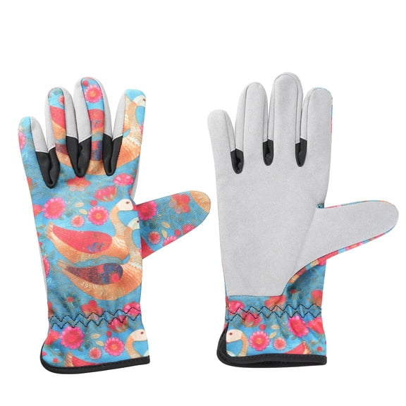 "Effiegu Garden Shop " Brand Women's Floral Gardening Gloves - Light Thorns Protection, Debris & Dirt Protection , Water-Resistant with Ducks