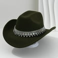 thumbnail image 2 of UJNDER Stylish Cowboy Hat for Men Women Western Elegant Jazz Hat with Fringe and Rhinestone Embellishments for Casual Outings and Party Black, 2 of 4