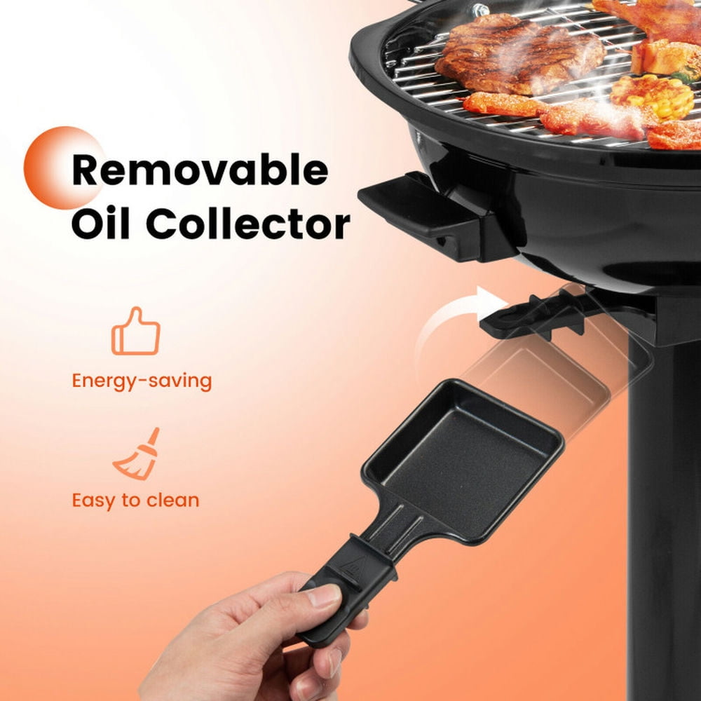 Spaco 1600W Electric BBQ Grill with Removable Non-Stick Warming Rack, Camp Stove for Outdoor Cooking