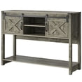 thumbnail image 7 of Aukfa 46" Farmhouse Console Table with Storage Shelf & Sliding Barn Doors, Wood Entryway Table with Storage for Living Room, Hallway, Foyer, Rustic Oak, 7 of 7