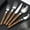 Khaki, variant on 5-Piece Stainless Steel Western Cutlery Set Steak Knife Fork Spoon Studded Clip Handle Dining Utensils Kitchen Flatware Tableware Silverware