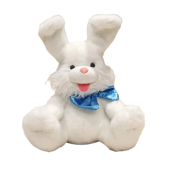 Peluche musical con orejas móviles, juguete creativo para educación temprana, interactivo. Blanco