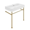 thumbnail image 6 of Claire 30 Ceramic Console Sink White Basin Brushed Gold Legs, 6 of 10