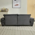 thumbnail image 5 of FFH 84" Corduroy Loveseat Sofa, Modular Sectional Cloud Couch, 2 Seater Deep Seat Sleeper Sofa with Pillows for Living Room, Gray, 5 of 8