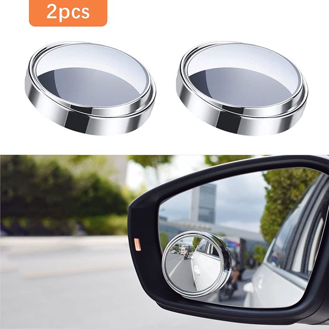 2Pcs 360° Rotation Blind Spot Mirrors, Hd Wide Angle With 3M Self-Adhesive Blind Spot Mirrors Adjustable Angle Blind Spot Mirror(Silver)