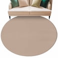 thumbnail image 6 of Beige Solid Color Round Rug 6ft Washable Circle Kitchen Rugs Non Slip Aesthetics Contemporary Luxury Large Area Rug Indoor Floor Carpet for Bedroom Living Room Home Office Dining Room Nursery, 6 of 8