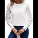 thumbnail image 1 of Top de Cuello Redondo con Encaje Bordado y Larga en Color Liso para Mujer S, 1 of 9