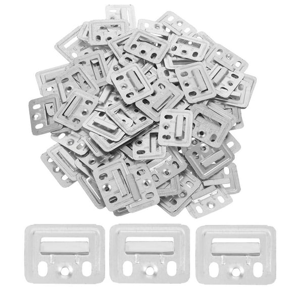 WORGEOUS 100pcs Metal Wall Panel Clamps Integrated Buckle Fixing Pieces for Furniture Hardware and Wall Panel Installation Supplies