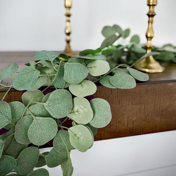 8-Pack Artificial Eucalyptus Garland, Faux Greenery Leaf Vines for Wedding Table Centerpieces, Party Backdrops, and Room Decor