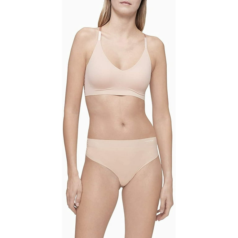 Calvin Klein Women's Invisibles Comfort Lightly Lined Seamless Wireless Triangle  Bralette Bra 