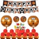 thumbnail image 5 of Juego de cubiertos para fiesta de baloncesto, bandeja de papel desechable, vaso de papel, decoración para fiesta escolar, 5 of 6