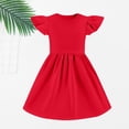 thumbnail image 4 of Ruyang Toddler Girls Solid Dresses Ruffle Fly Sleeve Crewneck A-line Tank Dresses Summer Casual Beach Vacation Midi Dresses, 4 of 8