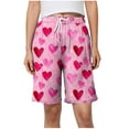 thumbnail image 2 of Xysaqa Plus Size Women's Heart Print Bermuda Shorts Knee Length Summer Drawstring Elastic Waist Casual Long Shorts Loose Comfy Lounge Running Yoga Shorts with Pockets 3X 4X 5X Clearance, 2 of 6