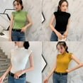 thumbnail image 7 of FNNMNNR Hot Sale! Women‘s Mock Neck Tank Tops Solid Half Turtleneck Slim Fit Ribbed Knit Sleeveless T-Shirt Basic Blouse Tops Pink, 7 of 7