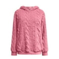 thumbnail image 2 of Women Fluffy Hoodie Fuzzy Fleece Pullover Sherpa Hooded Sweatshirt Winter Warm Teddy Soft Jumper Plush Comfy Hoodies Ladies Casual Loose Thick Sweatshirts Tops Plus Size 8-22, 2 of 5