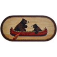 thumbnail image 1 of 20 x 44 in. Oval Cozy Cabin Bear Canoe Printed Nylon Kitchen Mat & Rug, 1 of 1