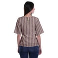 thumbnail image 4 of Moomaya Haut Col Rond Imprimé pour Femme Blouse Manches Coude Tunique Formal Wear, 4 of 5