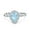 Aquamarine CZ, variant on Pear Teardrop Art Deco Ring Round Black Tone Paraiba Tourmaline CZ 925 Sterling Silver Size 5