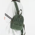 thumbnail image 2 of Mochila para niñas, de pana, con cremalleras suaves, para mujer, portátil Verde, 2 of 9