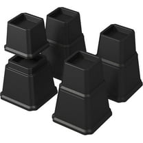 Heavy Duty 8 Pack Bed Furniture Risers, Adjustable Heights 3 or 5 inch, Stackable for Sofa, Chair, Desk, Black