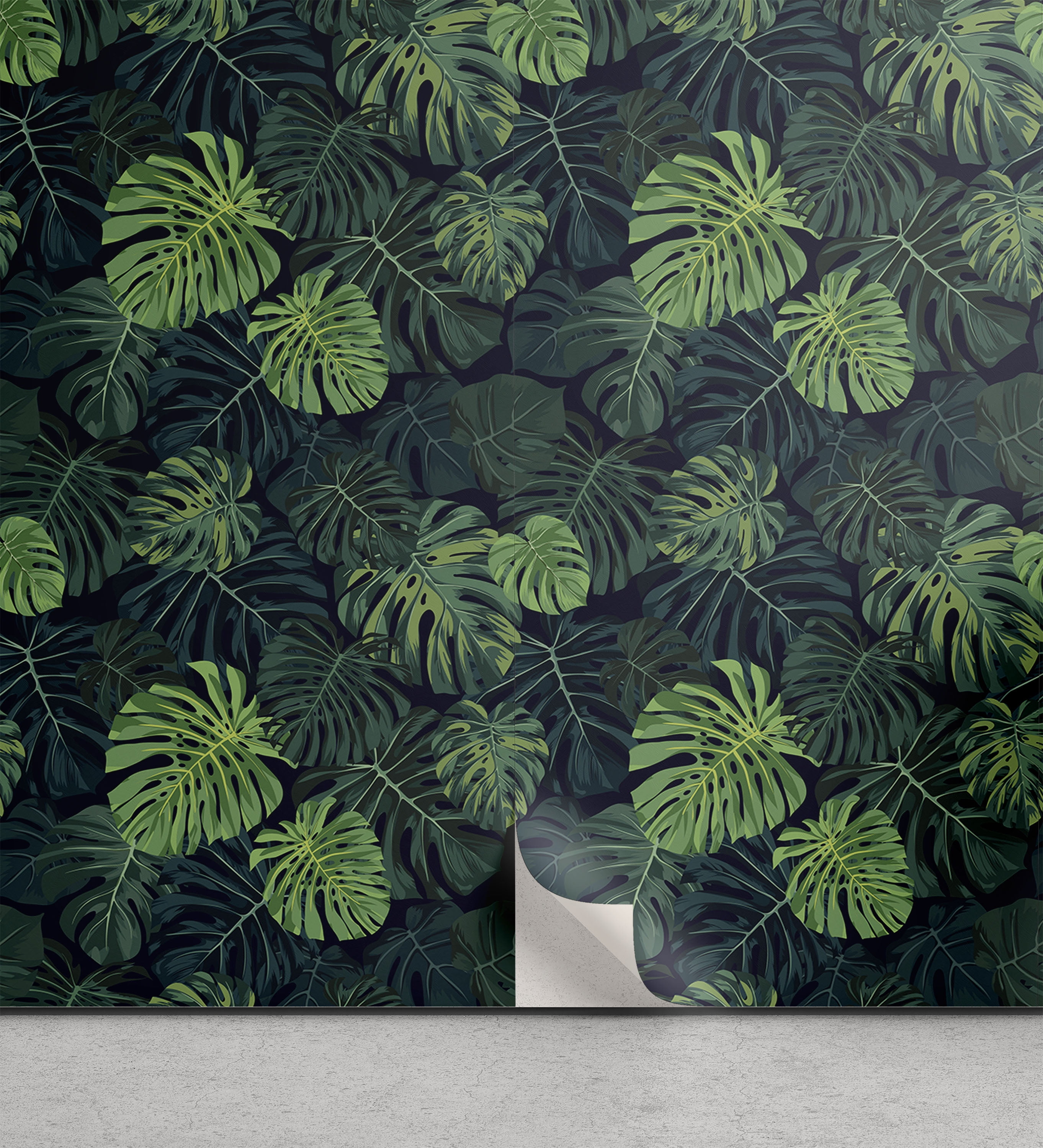 Monstera Peel & Stick Wallpaper, Exotic Hawaiian Modern Digital