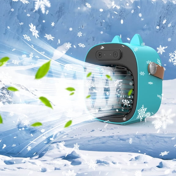 SATRINO Portable Misting Fan with Light, 30000mAh Rechargeable Battery Cooling Camping Fan with 2 Spray Mister, USB Tent Fans with Hook for Outdoor, Hiking, Patio, Travel, Beach, Blue