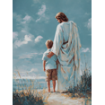 thumbnail image 1 of Qisvanset Toile Murale Garçon Protégeant Jésus 15,75 X 11,81 Pouces, 1 of 8