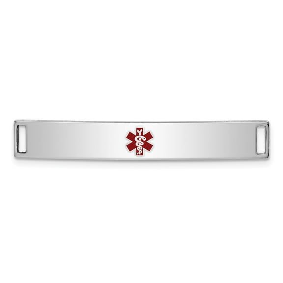 White Sterling Silver bracelet Medical Red 7 mm 41