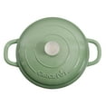 thumbnail image 6 of Crockpot Crock Pot Artisan 5qt Round Enamel Cast Iron Braiser Pan in Green, 6 of 7