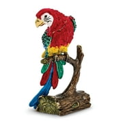 Jere Luxury Giftware Bejeweled GOLDNOSE Macaw Parrot Pewter and Enamel Trinket Box and Matching Pendant Charm