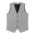 thumbnail image 4 of Yaoyar Men Solid Color Sleeveless V-Neck Single-Breasted Multi-Pocket Vest Casual Daily Wear Practical Design Versatile Layering Piece, 4 of 7