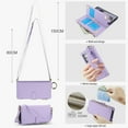thumbnail image 4 of ELEHOLD For Samsung Galaxy S23 Ultra Phone Case Leather Crossbody Zipper Card Wallet Flip Case Kickstand Cover, with Ring Holder,Full Body Protection-Violet, 4 of 7