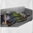 thumbnail image 6 of Modern Soft Flannel Fleece Throw Blanket, Summer Vibes Sunny Day in Forest Mountain Flowers Photograph, Cozy Plush for Indoor and Outdoor Use, 50" x 70", Pale Green Dark Green, by Ambesonne, 6 of 6