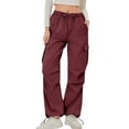 thumbnail image 2 of tarylea Cargo Pants for Women Drawstring Cinch Bottom Trousers Solid Color Elastic Waist Pants with Multi Pockets Casual Workout Pants, 2 of 9
