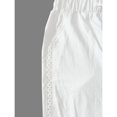 thumbnail image 7 of ClodeEU Women's Linen Wide Leg Pants, Casual Drawstring Elastic Waist Full Length Trousers White,Womens Plus XL, 7 of 7
