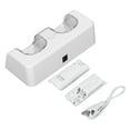 thumbnail image 4 of Cargador de batería remoto con cable de alimentación, estación de carga dual portátil estable para control remoto de juegos de Wii, batería blanca, 4 of 14