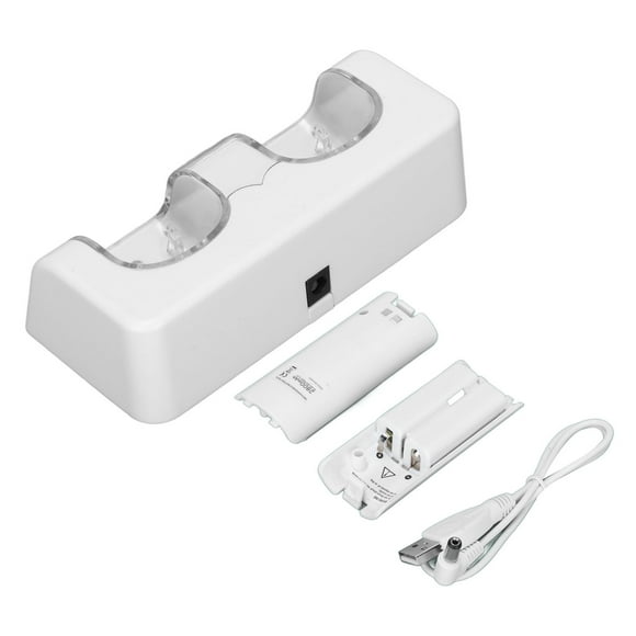Small Light Portable Dual Controller Battery Charging Dock for Game Remote, Equipped with Long Power Cord, ABS Material, Rechargeable Batteries, 2800mAh Capacity