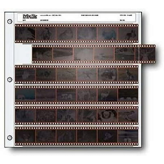 Print File Archival 35mm Size Negative Pages Holds Six Strips of Six Frames, Pack of 50